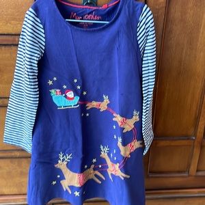 Mini Boden 6-7Y Santa with reindeer tunic